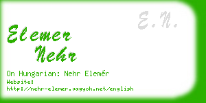 elemer nehr business card