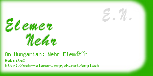 elemer nehr business card